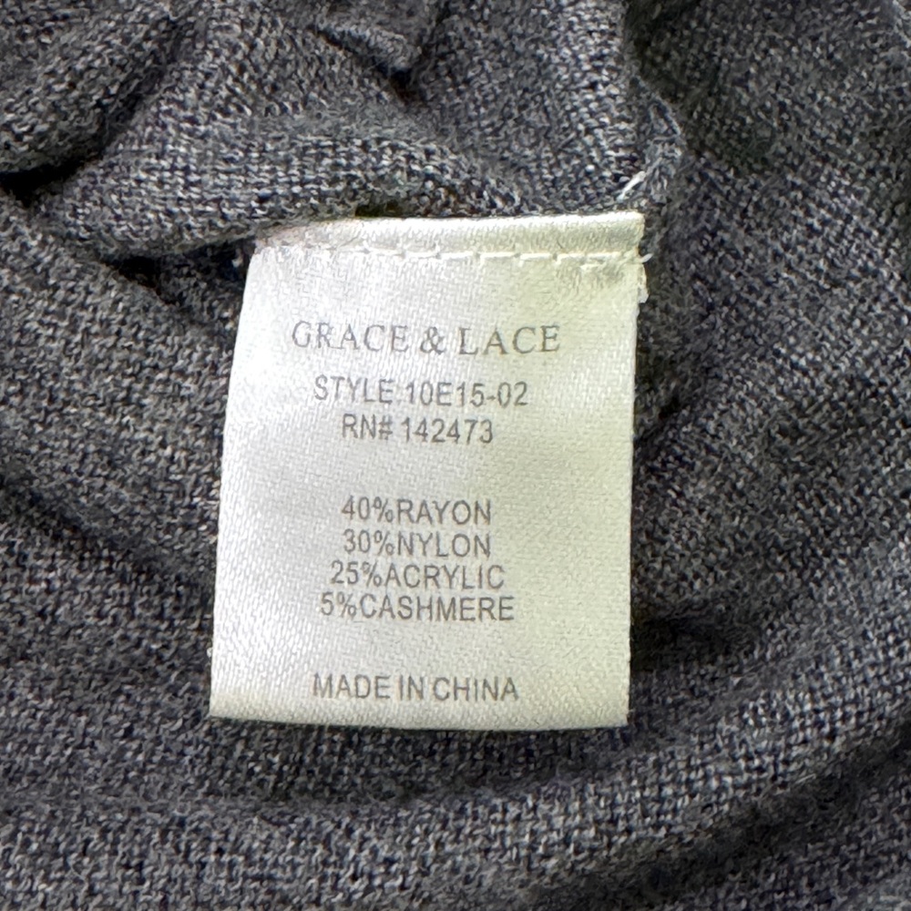 Grace & Lace Cashmere Blend Sweater in Charcoal - Picture 6 of 7